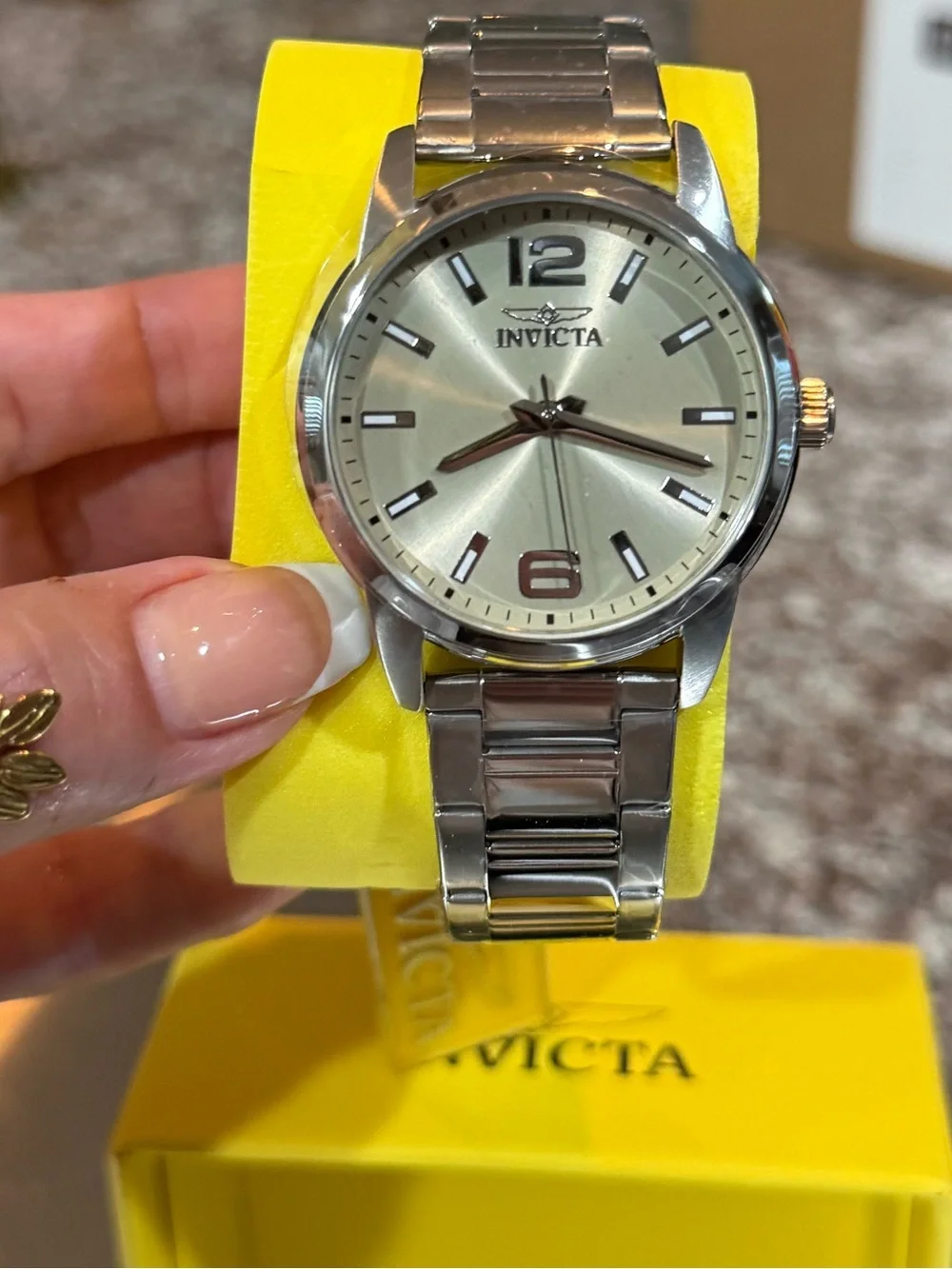 Invicta Men’s Stainless Steel Watch – Silver Dial – With Original Box